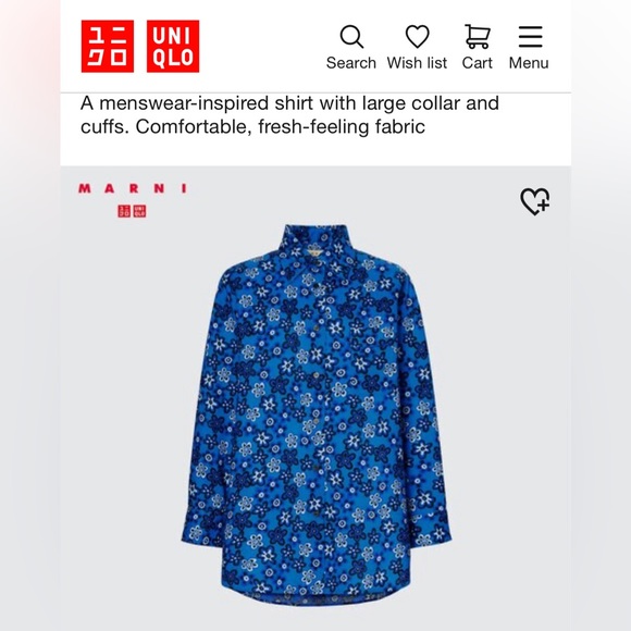 Uniqlo x Marni women’s XL Oversized Long Sleeve Floral Print Button Up Shirt - Picture 7 of 10